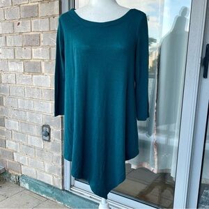 Grace Elements Teal Asymmetrical Tunic Size S